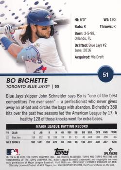 2023 Topps Pristine #51 Bo Bichette Back