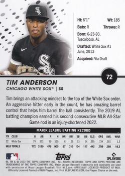 2023 Topps Pristine #72 Tim Anderson Back