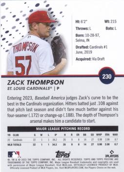 2023 Topps Pristine #230 Zack Thompson Back