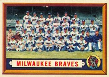 1957 Topps #114 Milwaukee Braves Front