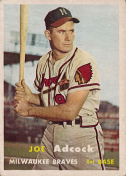1957 Topps #117 Joe Adcock Front