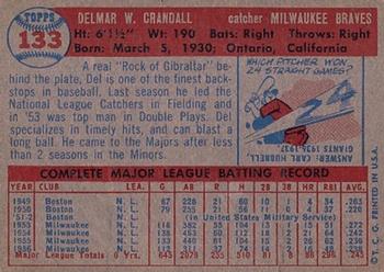 1957 Topps #133 Del Crandall Back