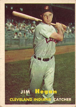 1957 Topps #136 Jim Hegan Front