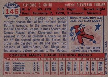 1957 Topps #145 Al Smith Back