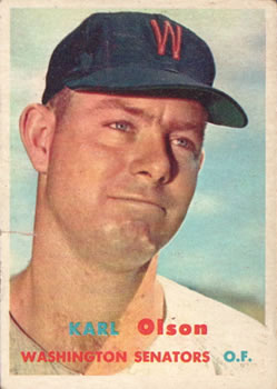 1957 Topps #153 Karl Olson Front