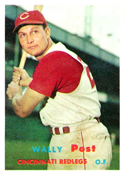 1957 Topps #157 Wally Post Front