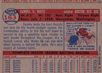 1957 Topps #163 Sammy White Back