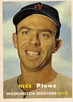 1957 Topps #169 Herb Plews Front