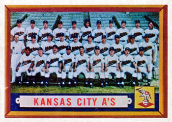 1957 Topps #204 Kansas City Athletics Front