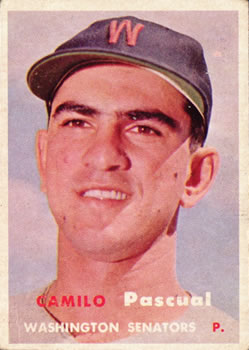 1957 Topps #211 Camilo Pascual Front