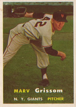 1957 Topps #216 Marv Grissom Front