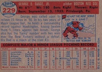 1957 Topps #229 George Susce Back