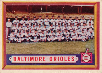 1957 Topps #251 Baltimore Orioles Front