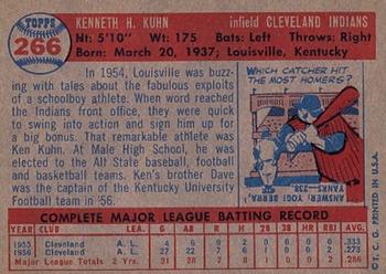 1957 Topps #266 Ken Kuhn Back