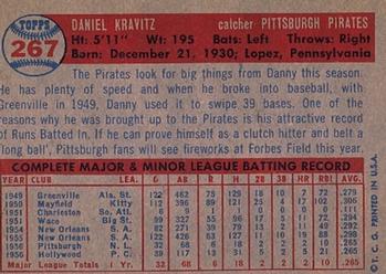 1957 Topps #267 Danny Kravitz Back