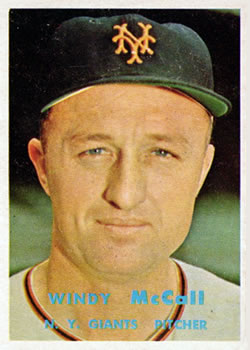 1957 Topps #291 Windy McCall Front