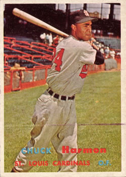 1957 Topps #299 Chuck Harmon Front