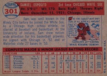 1957 Topps #301 Sam Esposito Back