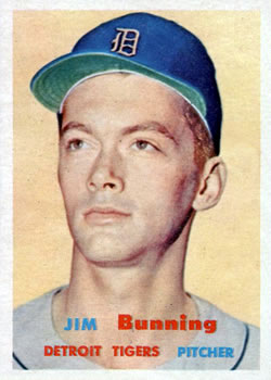 1957 Topps #338 Jim Bunning Front