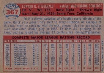 1957 Topps #367 Ed Fitz Gerald Back