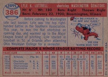 1957 Topps #386 Lyle Luttrell Back