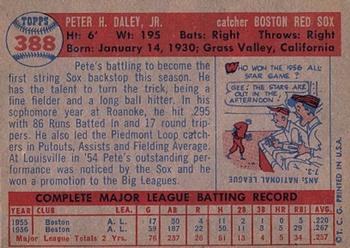 1957 Topps #388 Pete Daley Back