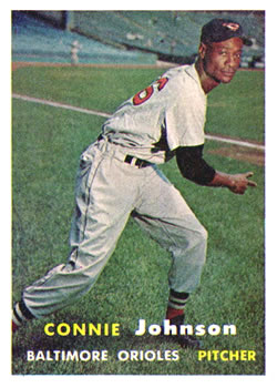 1957 Topps #43 Connie Johnson Front