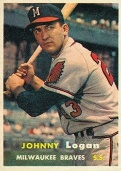 1957 Topps #4 Johnny Logan Front