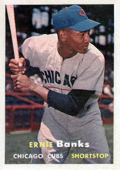 1957 Topps #55 Ernie Banks Front