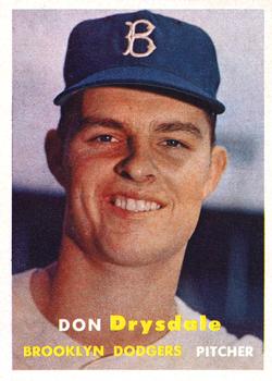 1957 Topps #18 Don Drysdale Front