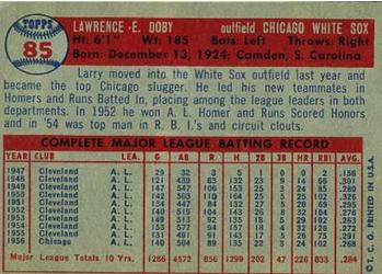 1957 Topps #85 Larry Doby Back