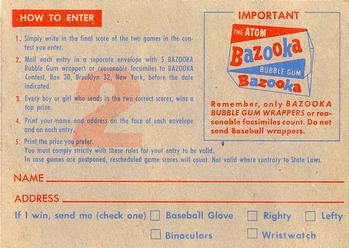 1957 Topps #2 Contest May 25 Back