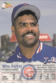1994 Pacific #100 Mike Harkey Back