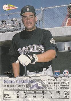 1994 Pacific #191 Pedro Castellano Back