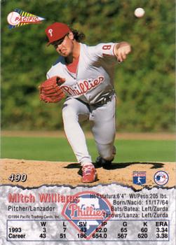 1994 Pacific #490 Mitch Williams Back