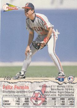 1994 Pacific #169 Felix Fermin Back