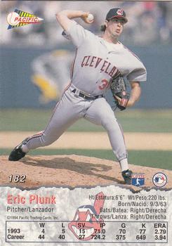 1994 Pacific #182 Eric Plunk Back
