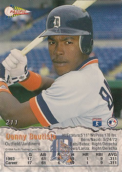 1994 Pacific #211 Danny Bautista Back