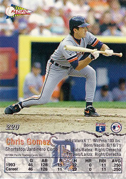 1994 Pacific #220 Chris Gomez Back
