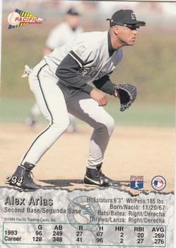 1994 Pacific #234 Alex Arias Back