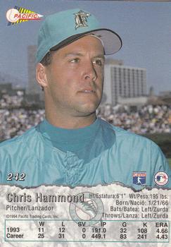 1994 Pacific #242 Chris Hammond Back