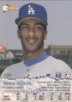 1994 Pacific #302 Pedro Astacio Back