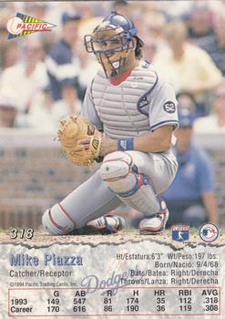 1994 Pacific #318 Mike Piazza Back