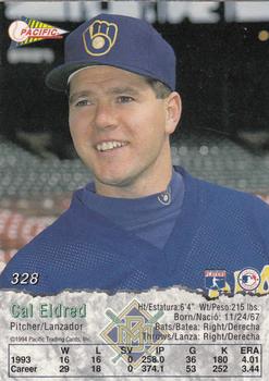 1994 Pacific #328 Cal Eldred Back