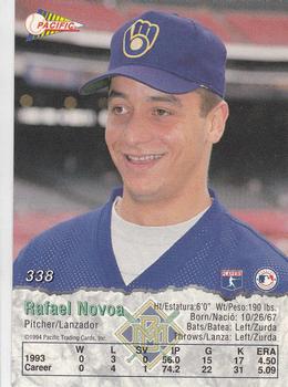 1994 Pacific #338 Rafael Novoa Back