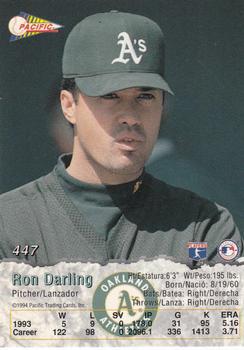 1994 Pacific #447 Ron Darling Back