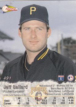 1994 Pacific #491 Jeff Ballard Back