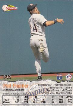 1994 Pacific #532 Phil Plantier Back