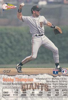 1994 Pacific #557 Robby Thompson Back