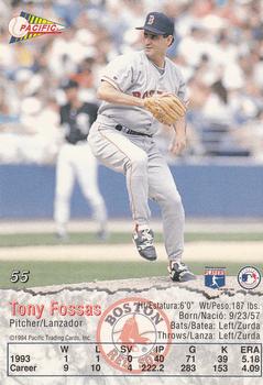1994 Pacific #55 Tony Fossas Back